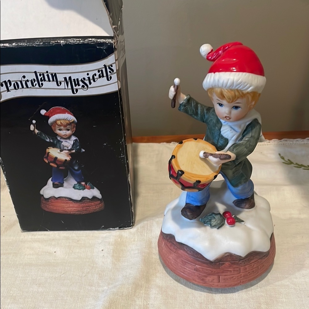 Porcelain Musical Drummer Boy Figurine